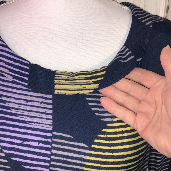 White Stuff Vintage Look Mid Sleeve Roll Collar with Retro Pattern Dress UK 6 - Picture 5 of 12